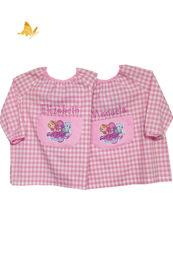 Babi para bebé color rosa con patrulla canina. Tallas 0 y 1 años