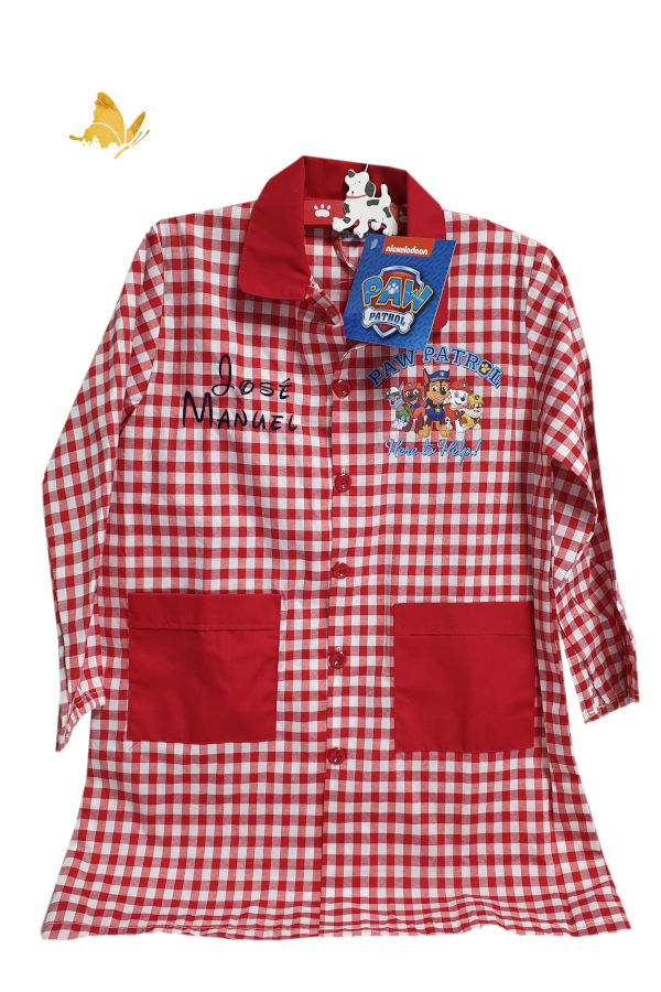 Babi rojo de cuadros con botones personalizado gratis