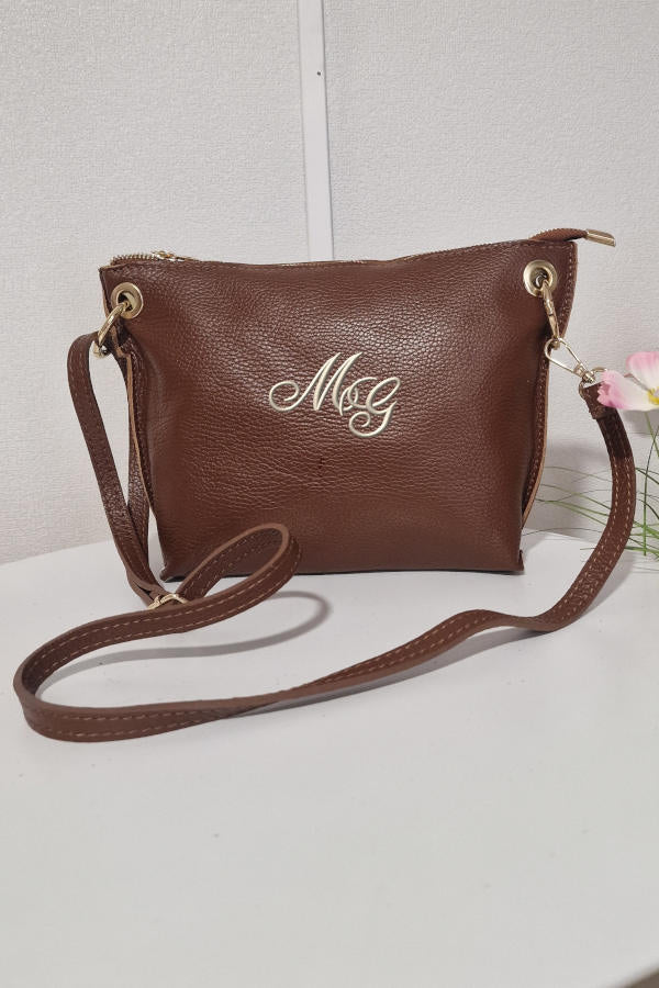 bolso marron mini personalizado