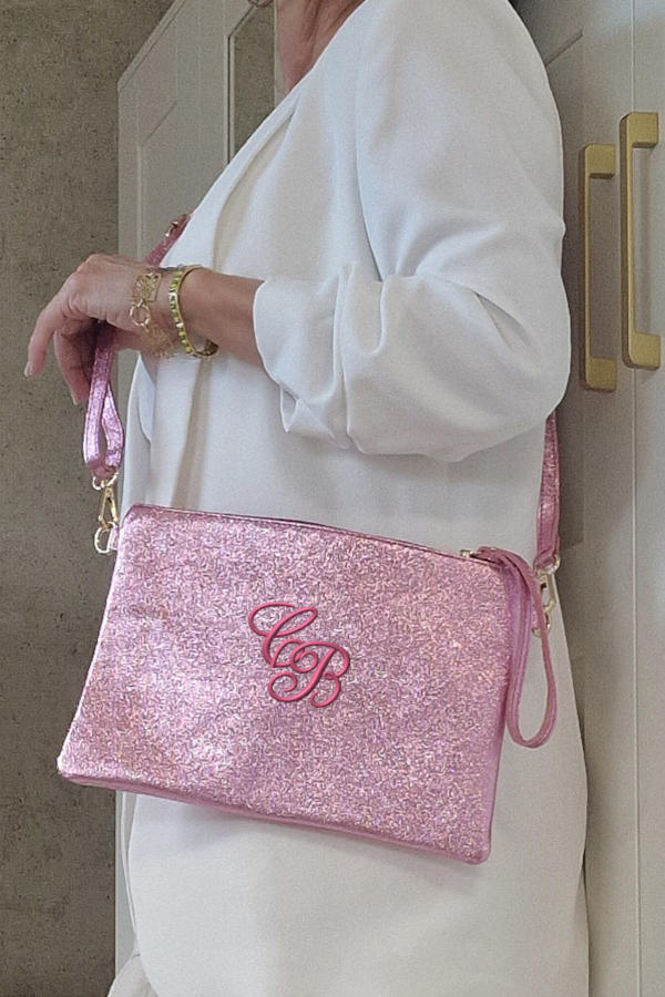 Bolso bandolera fiesta personalizado rosa
