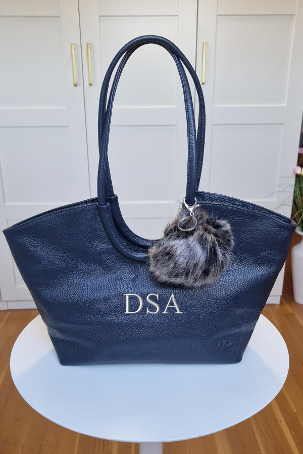 Bolso tote de piel personalizado marino