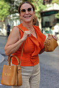 Bolso camel e piel