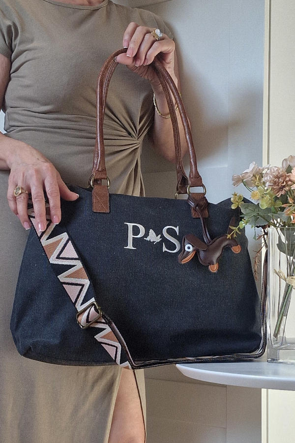 Bolso de loneta personalizado negro