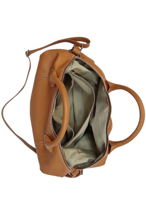 Bolso de piel forrado camel