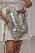 Bolso desigual Plateado Dual de piel