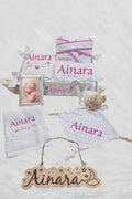 Canastilla bebé personalizada Baby malva