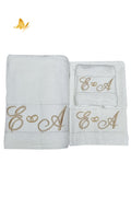 Juego de tres toallas baño personalizadas bordadas
