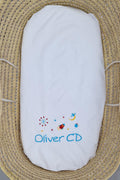 Sábana bajera ajustable bordada con galaxia personalizada con nombre para guardería