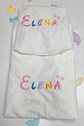 Sábana bajera de cuna personalizada con nombre bordado