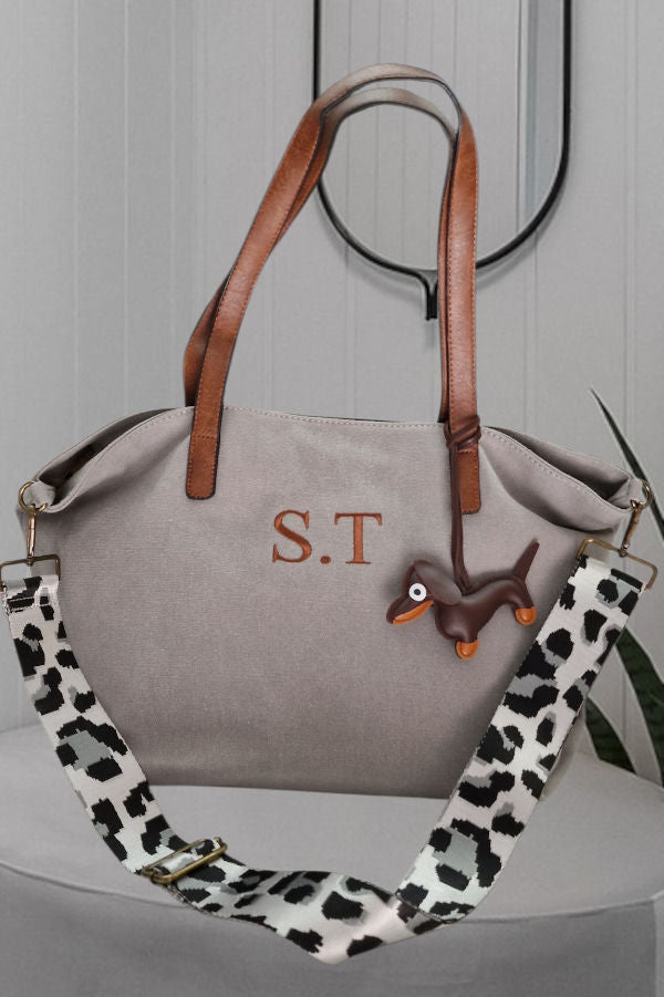Shopper gris iniciales