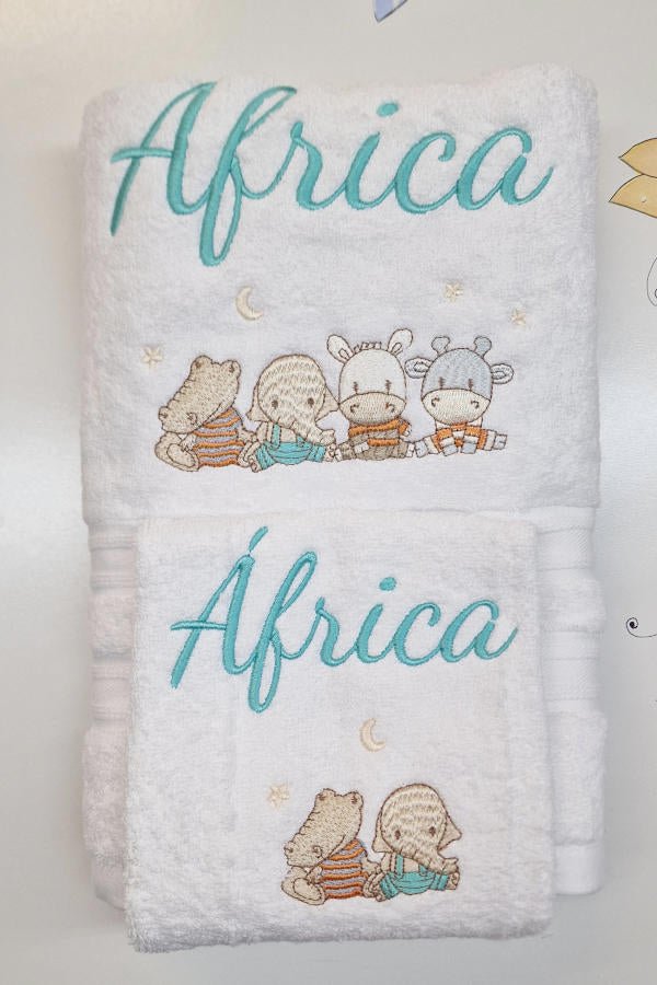 Toallas blancas bebé personalizadas