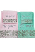 Toallas jacquard con nombre bordado